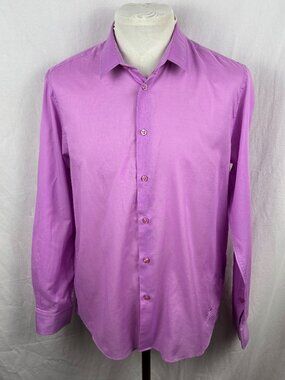 Vilebrequin Men's XL Lavender Lightweight Cotton Button Front Summer Shirt